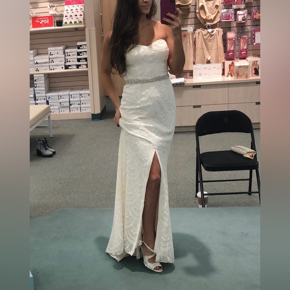 NWT Boho Wedding Dress + Belt - Picture 1 of 7